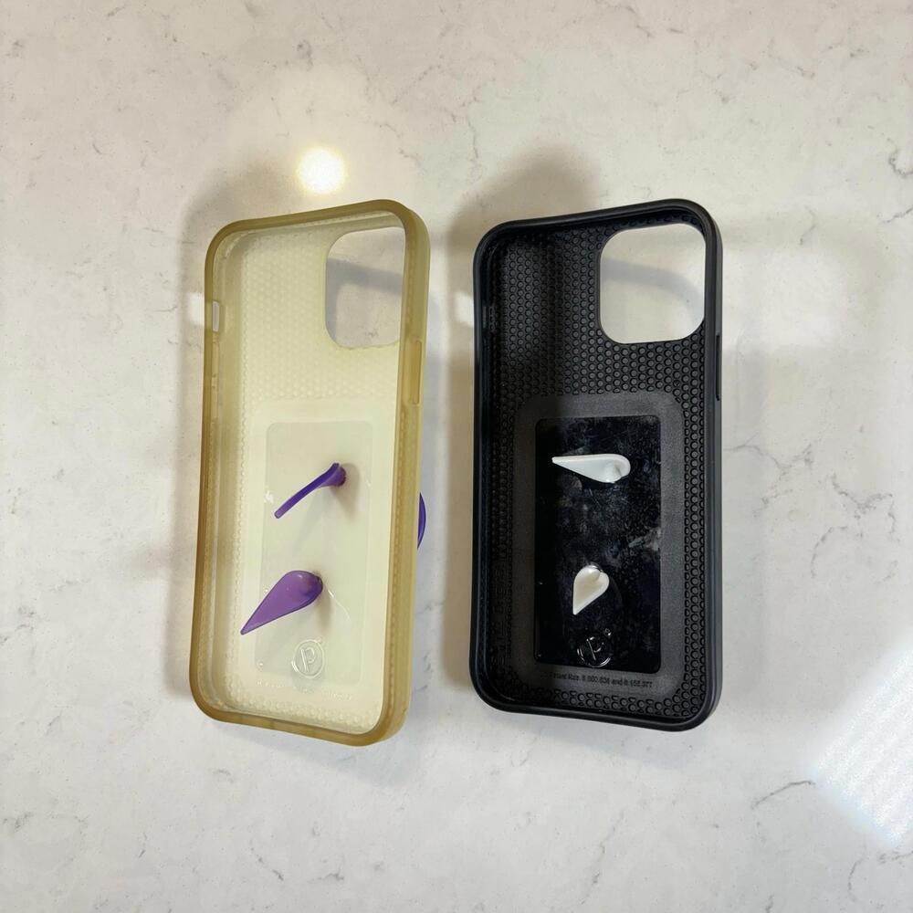 Pair Of Two Loopy iPhone 12 Cases - iridescent and checker print - Picture 2 of 2